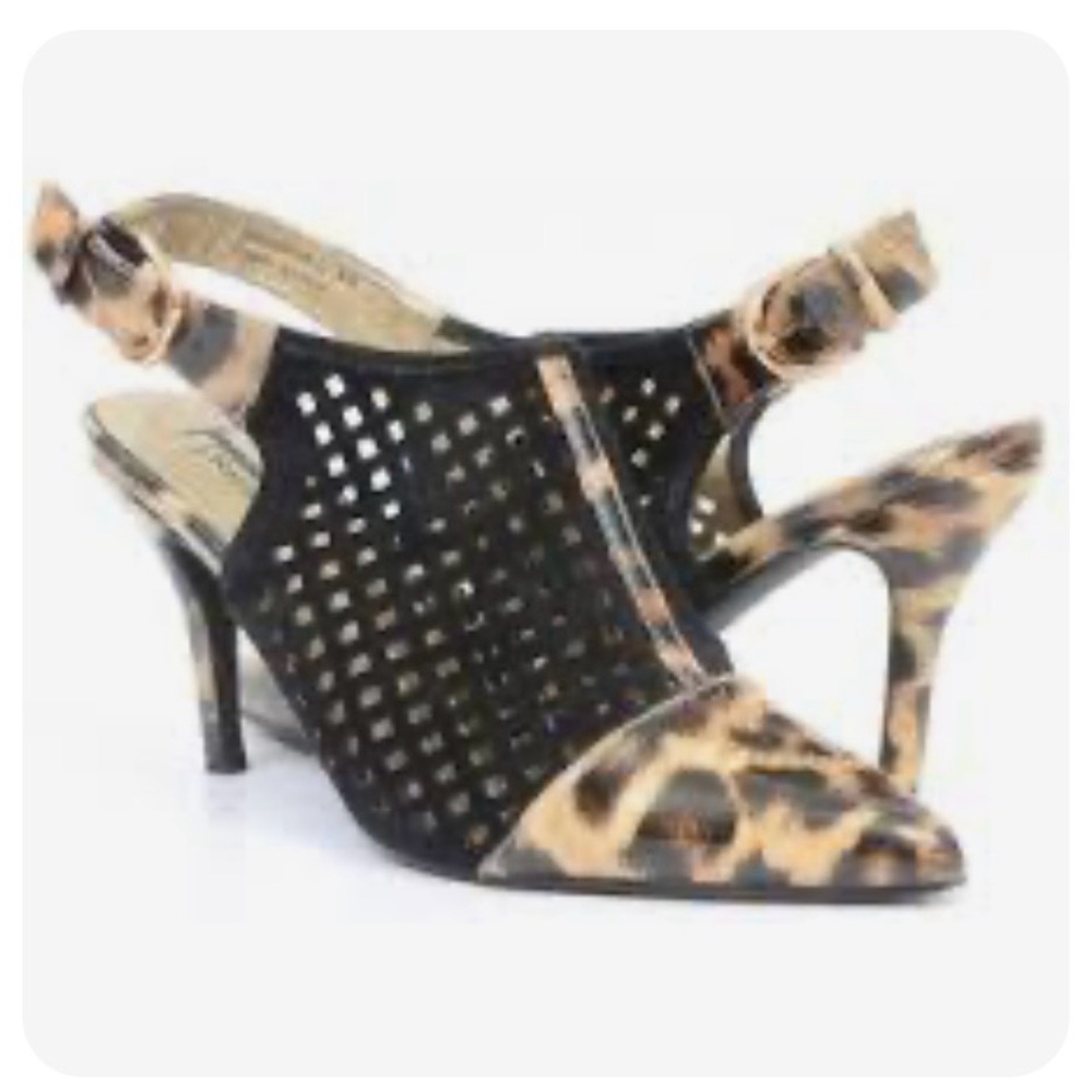 J. Renee Damiona Animal Print & Mesh Cap Slingback  - Sz 9.5